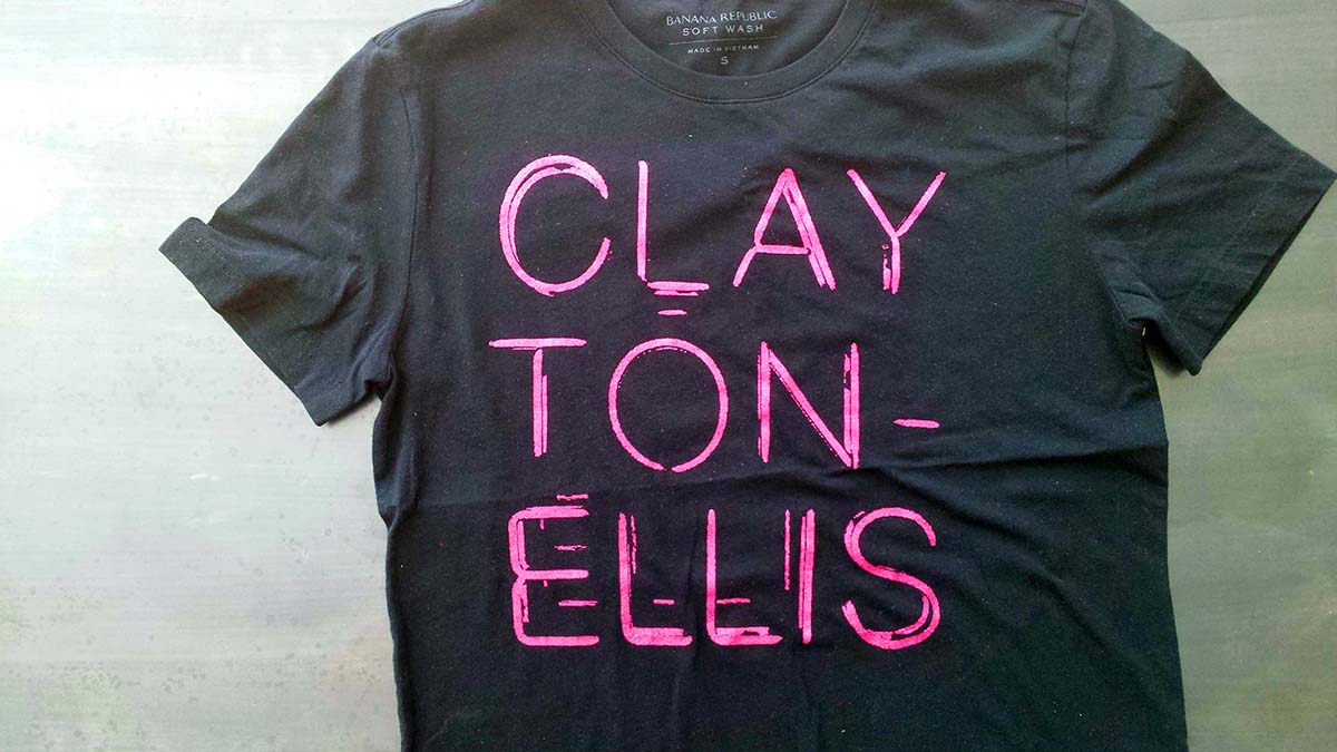 CLAYTON-ELLIS 'LP Cover' t-shirt (Pink) 
